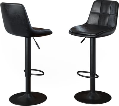 Vicco Barkrukken set van 2 Sena, Zwart, 38.5 x 86 cm