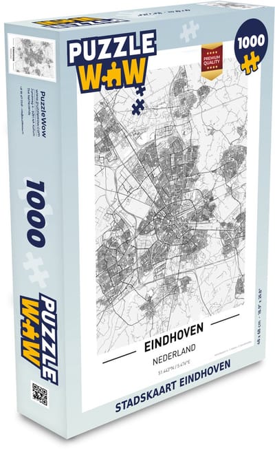 Puzzel Stadskaart Eindhoven - Legpuzzel - Puzzel 1000 stukjes volwassenen - Plattegrond