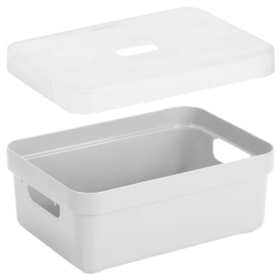 Sunware Opbergboxen met transparante deksel - 1x stuks - kastmanden - wit - 9 liter - kunststof - 35 x 25 x 12 cm - Opbergers