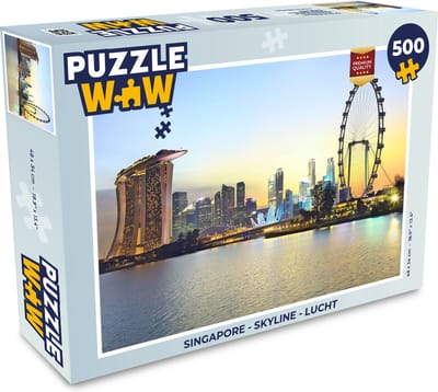 Puzzel Singapore - Skyline - Lucht - Legpuzzel - Puzzel 500 stukjes
