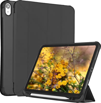 Tablet Hoes geschikt voor iPad A16 Hoes (2025) 11 inch - iPad Hoes 10e generatie (2022) 10.9 inch - Met Pencil Houder - Zwart