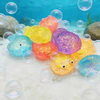 1 STKS Maltose Squishy Speelgoed, Zachte Langzame Terugslag Zee Dieren Stressbal, Vis Schelp Krab Decompressie Fidget Cadeau voor Angstverlichting lichtgrijze kleur