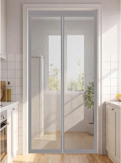 Magnetisch Vliegengordijn - Klamboedeur Hordeur - Insecten Buiten Houden - Automatische Sluiting - 138 x 202 cm - Grijs
