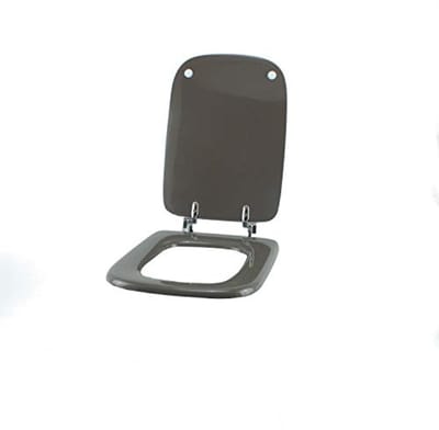 Houten toiletbril met polyestercoating en chroom ritssluiting