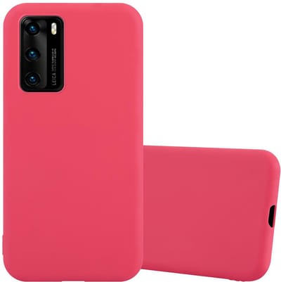 Cadorabo Hoesje geschikt voor Huawei P40 in CANDY ROOD - Beschermhoes gemaakt van flexibel TPU silicone Case Cover