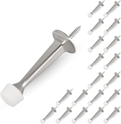 Deurstoppers Set - Deurhouders - Muren Beschermen - Zink Gegoten Constructie - 20 Stuks - Satijn Nikkel