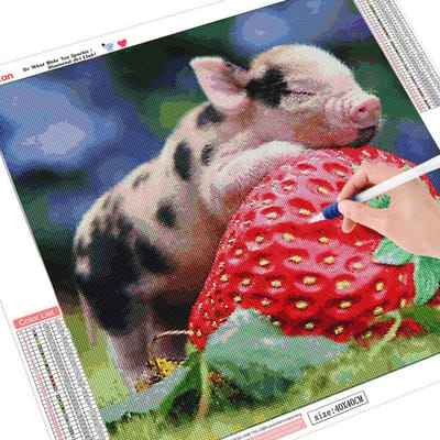 5d diamant schilderij varken diy diamant borduurwerk verkoop dier volledige diamant 30x30 red