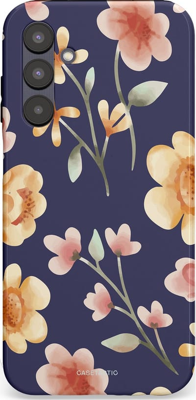 Casetastic Hoesje Geschikt voor Samsung A25 - Stijlvolle Beschermende Duo-layer Case - Fluweel Bloemendesign