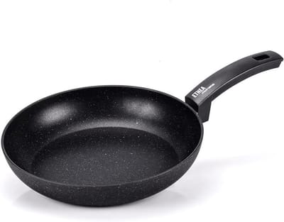 Koekenpan 24 cm met steenlook coating, geschikt voor inductie