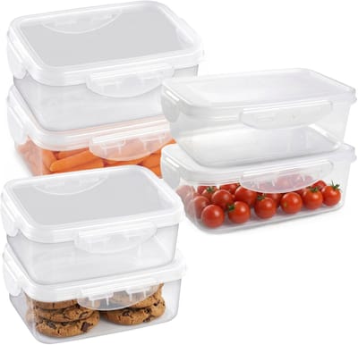Plasticforte Vershoudbakjes set Classic - 6x stuks - vriezer en magnetron - kunststof - diverse maten - 600-800-1000 ml