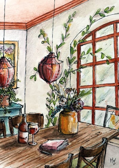Aan tafel,10x15cm