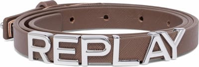 REPLAY Riem Logo Belt W85 Brown Iroko Bruine