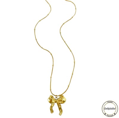 Borasi Stikjes Ketting Goudkleurig | Goldplated | Balletjes Hanger | 2 Soorten | Dames Sieraden | Dames Ketting | Cadeau |