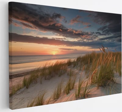 Saammp - Canvas Schilderij - Strand - Zee - 30x20 - Foto op canvas - Wanddecoratie - muurdecoratie Woonkamer - Slaapkamer decoratie - Canvas Print