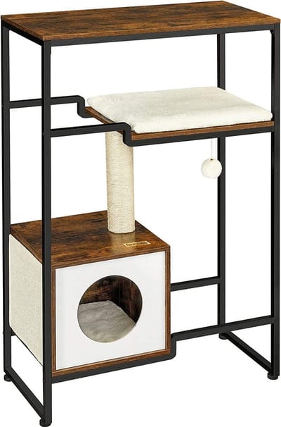 Hoppa! Kattenboom - Krabpaal - vintage bruin, 114 cm