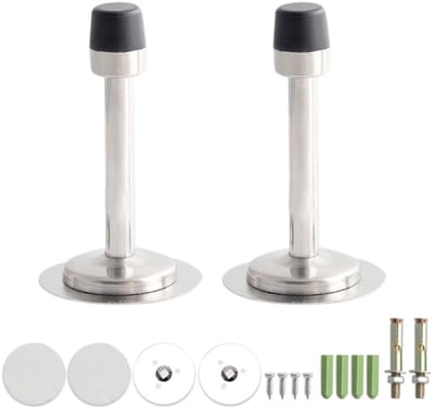 Dailygoody - Deurstopper - Heavy Duty - Wandmontage - Zilver - Roestvrij staal - Duurzaam en robuust - Geschikt voor binnen