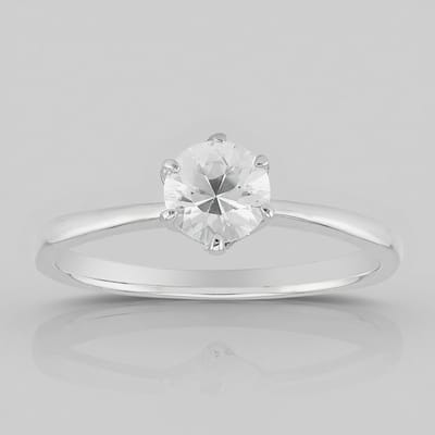Cavill - Zilveren Ring - 925 Sterling Zilver met Platina Plating - 0,858 ct Ronde Zirkoon uit Cambodja - Elegante Zilveren Sieraden