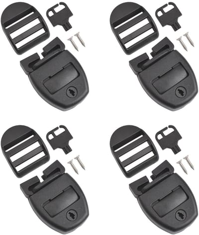 Dailygoods- Cover Clips - 4 Sets - Reparatieset voor Hot Tub - Vervangingsclips met Sleutels - Bevestigingsmateriaal - Geschikt voor 1-1,3 inch Riemen - Spa Cover