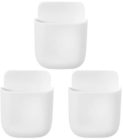 3 Stuks Afstandsbediening Houder - Zelfklevende Wandmontage Organizer - Opslagdoos Voor Pen Telefoon TV - Wit - Geschikt Voor Slaapkamer Bedzijde Kantoor Thuis