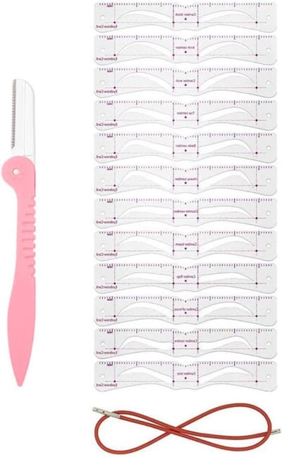 Wenkbrauw Vormgevings Sjabloon - Wenkbrauwmal Stempel - Make-up Aanbrengen - Handsfree Functionaliteit - 12 Sjabloonkaarten - Niet gespecificeerd