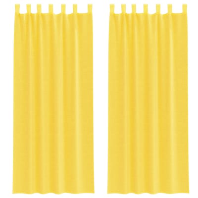 vidaXL - Gordijnen - met - lussen - 2 - st - 140x260 - cm - geel
