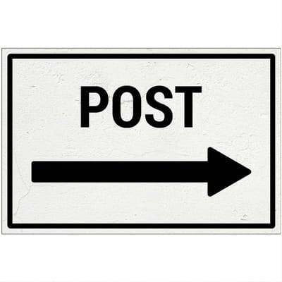 Post rechts bord | Forex Re materiaal | 18 x 12 cm