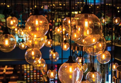 Fotobehang Light Bulbs Vintage Retro | XL - 208cm x 146cm | 130g/m2 Vlies