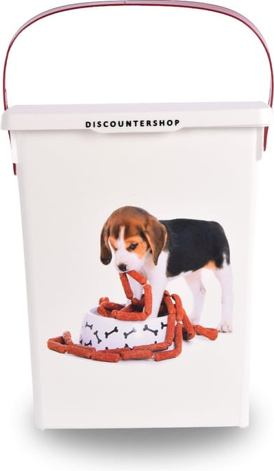 Hondenvoer opbergbox 4L luchtdichte | witte, hygiënische kunststof, ideaal voor huishouden en hondenwinkels | 23.5cm x 19cm x 22cm