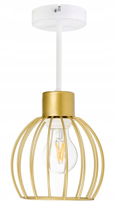 Gouden Draad Hanglamp - Stijlvolle Plafondlamp met Kooi Design