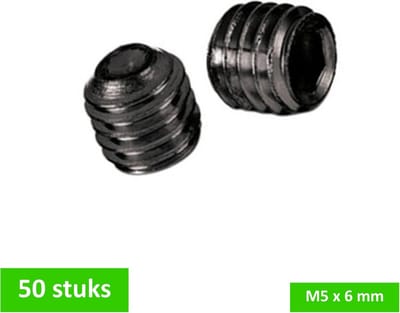 TQ4U borgbout - stelschroef - M5 x 6 mm - inbus - conische kop - zwart - 50 STUKS