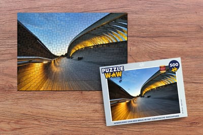 Puzzel Afbeelding van een brug in het Aziatische Singapore - Legpuzzel - Puzzel 500 stukjes