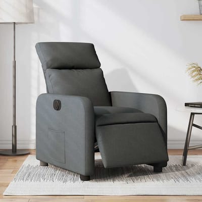 vidaXL - Fauteuil - elektrisch - verstelbaar - stof - donkergrijs