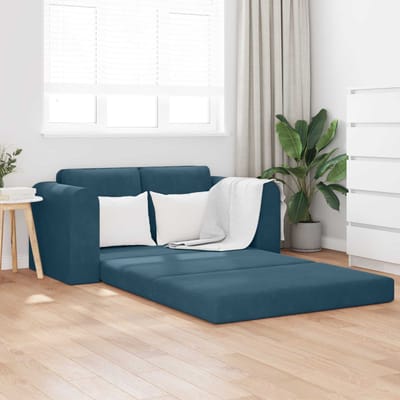 vidaXL - Slaapbank - Blauw - 148 - x - 71 - x - 83 - cm - Fluweel