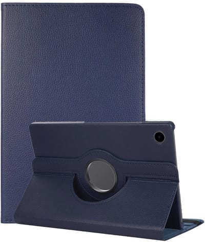 Hoes - Geschikt voor Samsung Galaxy Tab A9 - 360 Graden Draaibare Hard Cover Case - Tablet Hoesje Draaibaar - Donkerblauw