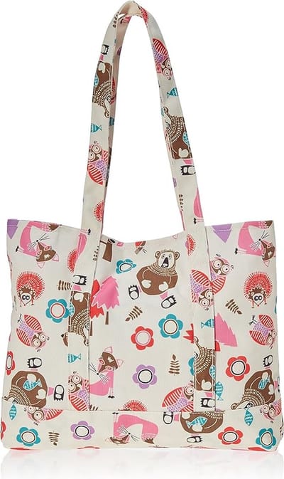 Prestige Medical Draagtas Canvas "Dieren Cream" - Zorg - Zuster Tas - Cadeau - Verpleegster Accessoires