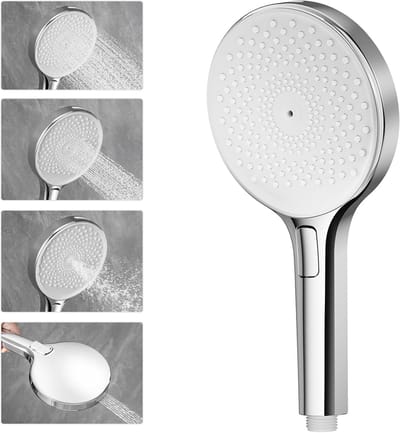 Dailygoods- Douchekop Hoge Druk - 140 mm Grote Douchekop - Antikalk/Selfreinigend - 4 Instelbare Modi - Waterbesparend - Chroom Afwerking - Handdouche