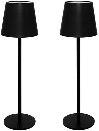 Atmosphera portable tafellamp Cody - 2x - zwart - draadloos/oplaadbaar - binnen/buiten - aanraaksensor