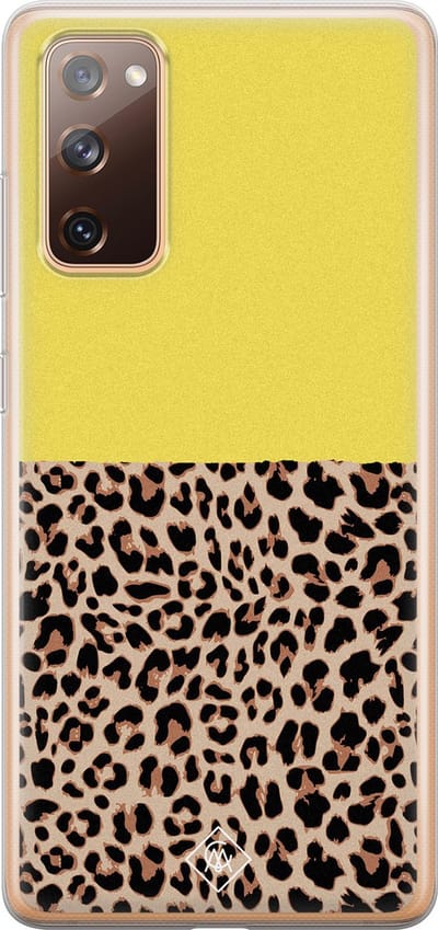 Casimoda® hoesje - Geschikt voor Samsung S20 FE - Luipaard Geel - Backcover - Siliconen/TPU - Geel