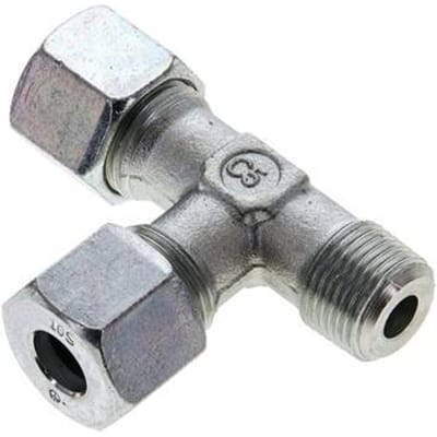 10S & R3/8'' Verzinkt Stalen L-Snijringkoppeling Buitendraad 630bar ISO 8434-1