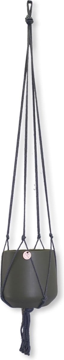 Minimalistische Plantenhanger - Kies kleur en lengte - Grijs - 120 cm lang - Katoenkoord - Geschikt voor Pot met Diameter t/m 20 cm - Handgemaakt in ons Macramé Atelier - Prijs per Stuk - Let op: Exclusief Pot - Inclusief Verzendkosten