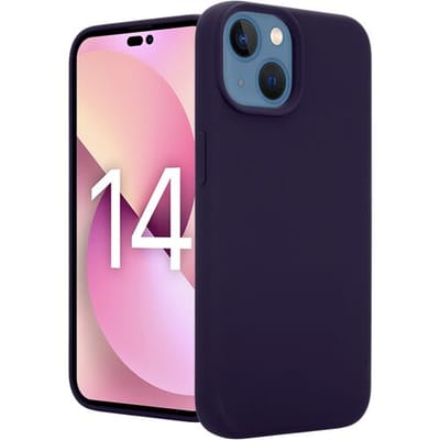 Coverzs telefoonhoesje geschikt voor iPhone 14 hoesje - Luxe Liquid Silicone case - optimale bescherming - siliconen hoesje - navy blauw