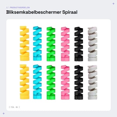Dailygoods - Bliksemkabelbeschermer - Spiraal Datakabelbeschermer - 30 Stuks C vorm Snoerbeschermer - 6 Kleuren - Kabelbescherming - Geschikt voor Hoo...