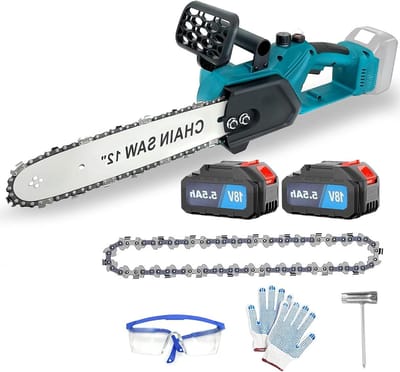 Accu kettingzaag - Elektrische zaag - Boom snoeien - Borstelloze motor - 30 cm zaagblad - Zwart