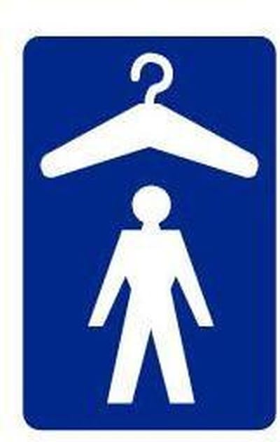 Garderobe man bord - kunststof - blauw wit, staand 400 x 250 mm