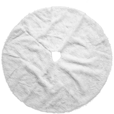 THE TWIDDLERS Ronde witte pluche kerstboomrok - kerstaccessoire sneeuweffect - Perfecte feestdecoratie voor uw kerstboom - 90 cm diameter - Past bij elke boom.
