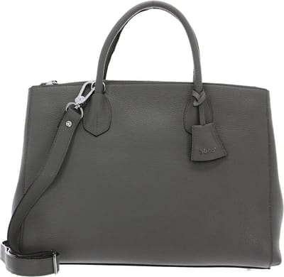 abro Leren Business tas Schoudertas met laptopvak Leather Adria Businessshopper Busy Zinc Grijs