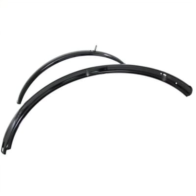 Falkx Spatbordenset 28 inch - Hoogglans zwart - Voor en achter - Bescherming tegen vuil en water