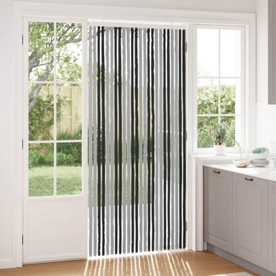 vidaXL - Insecten - Gordijn - Chenille - Grijs - en - Zwart - 100 - x - 220 - cm - 100% - PP