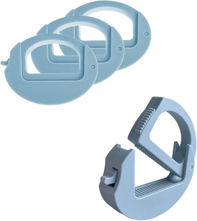 Stevige zakkenclips voor voedsel, 4-pack herbruikbare afsluitclips met grip voor het bewaren van zakken chips, brood, snacks en dierenvoer, keuken- en slaapzaalorganizer (blauw)