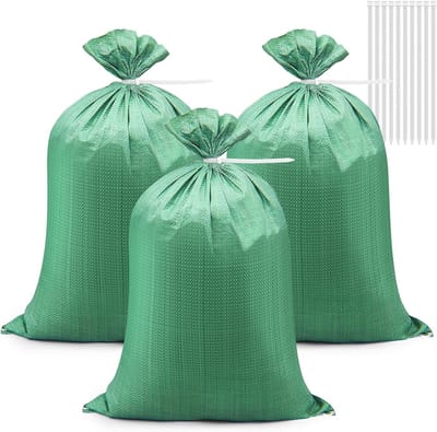 Zandzakken Set - Afvalzakken Grindzakken - Tuinafval Opruimen - Zwaar Belastbaar Geweven - 20 Stuks 45x75cm - Gemengde Kleur